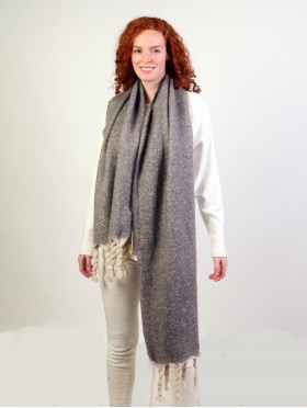 Solid Blanket Scarf W/ Twisted Tassels